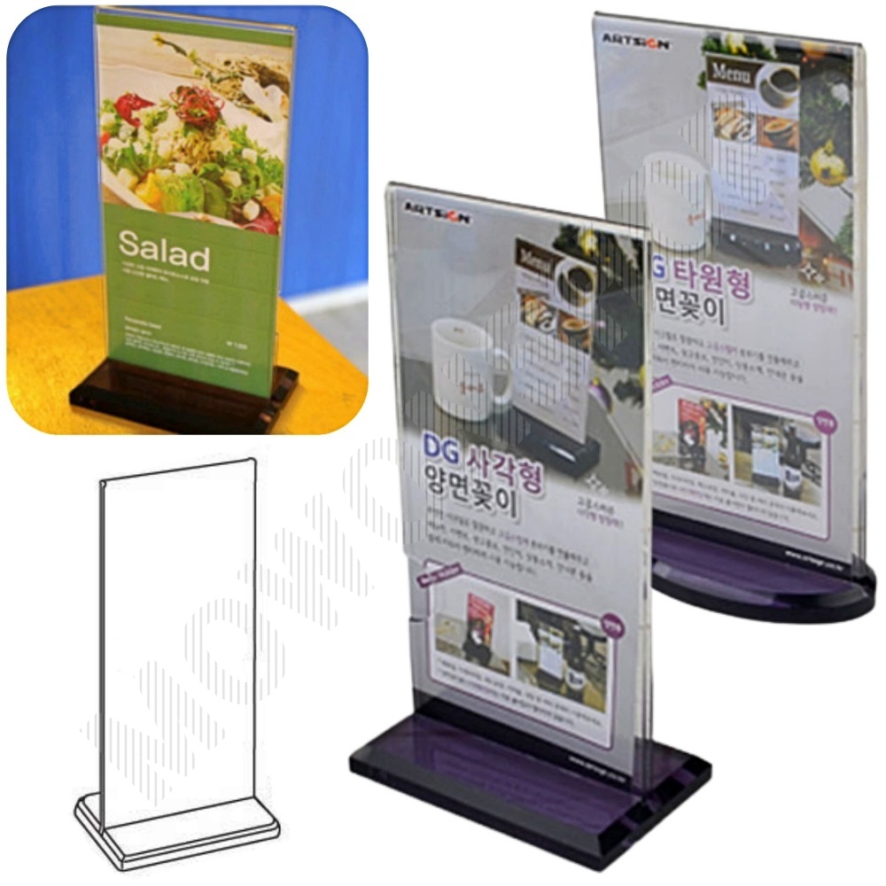 아크릴t자꽂이 테이블메뉴판 아크릴 메뉴판 광고판 - 상품 이미지