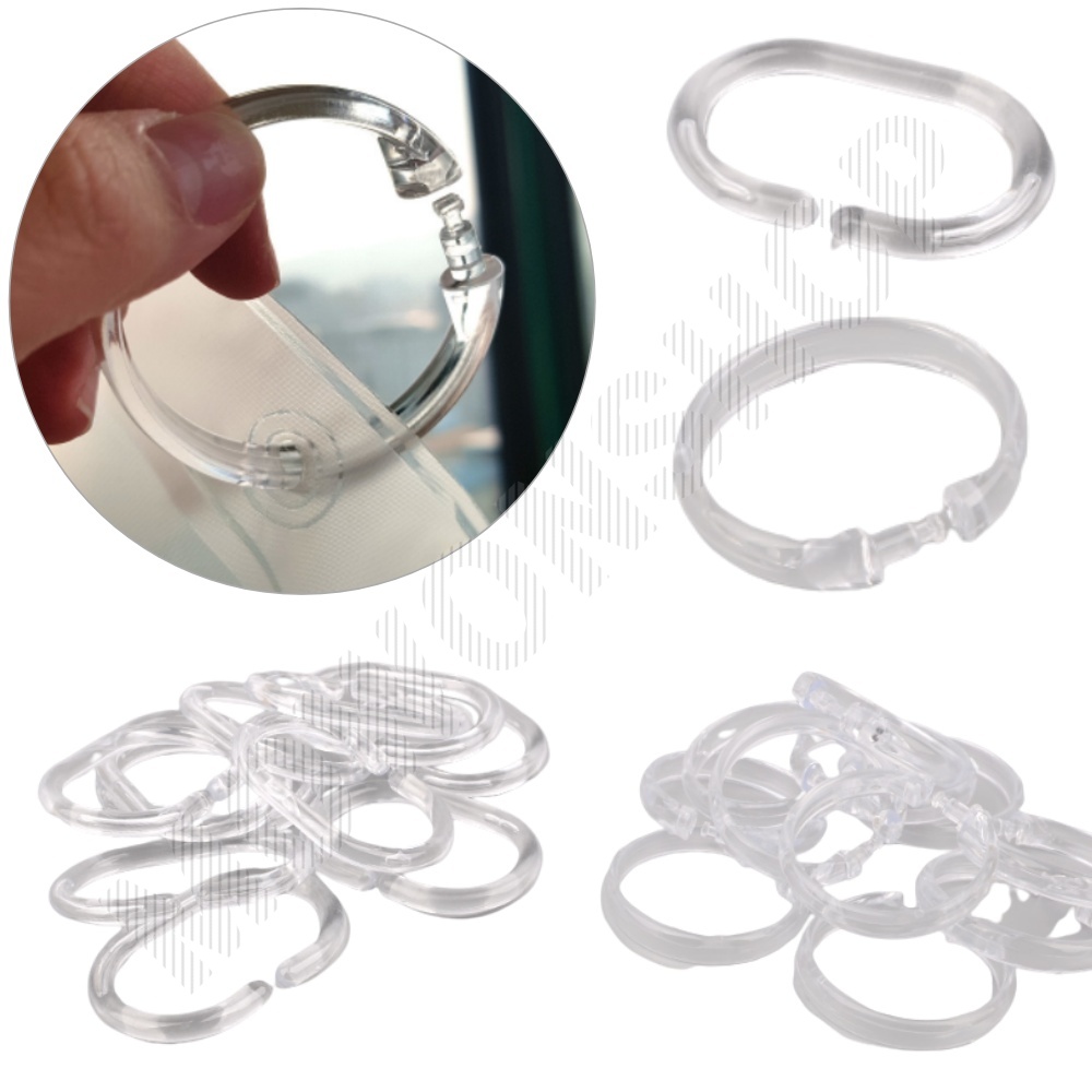 샤워커튼링 커텐링 욕실 고리 집게링 12개