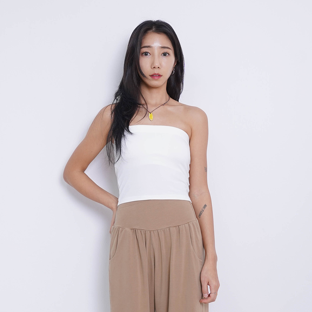 오프숄더 이너 캡내장 크롭탑 튜브탑 5color - 상세 이미지 2