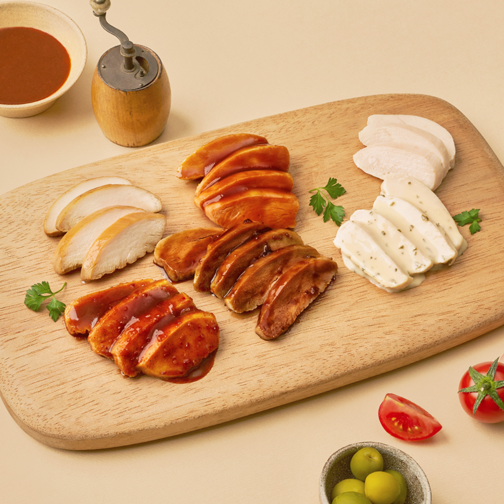 한끼통살 슬라이스 닭가슴살 100g 6종 (30개입) 식사 조절 대용