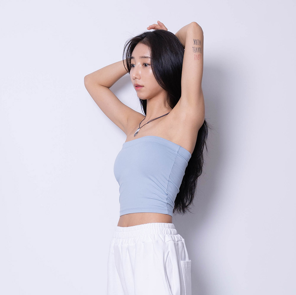 오프숄더 이너 캡내장 크롭탑 튜브탑 5color - 상세 이미지 4