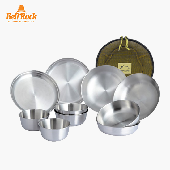 벨락 캠핑 접시 세트 10pcs 스테인레스 식기세트