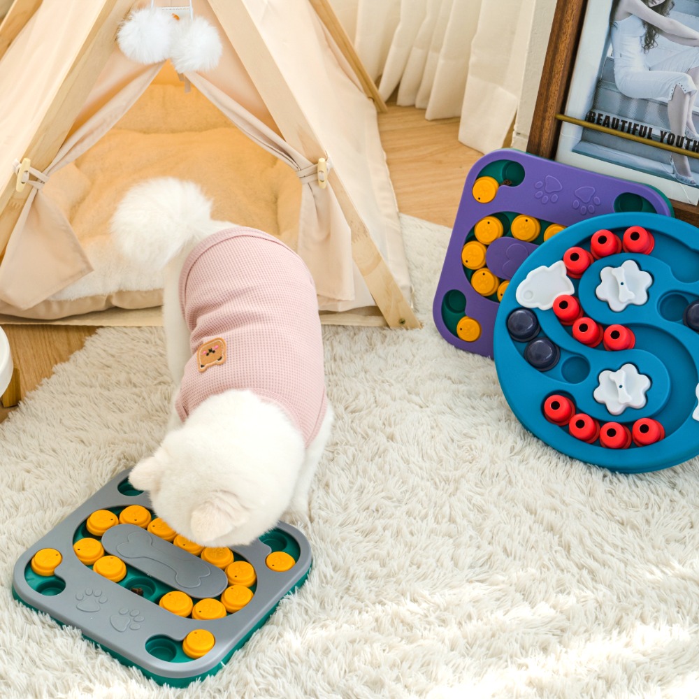 퍼플펫 강아지 노즈워크 장난감 분리불안 고양이 간식 놀이 훈련 지능개발 회전노즈 2단