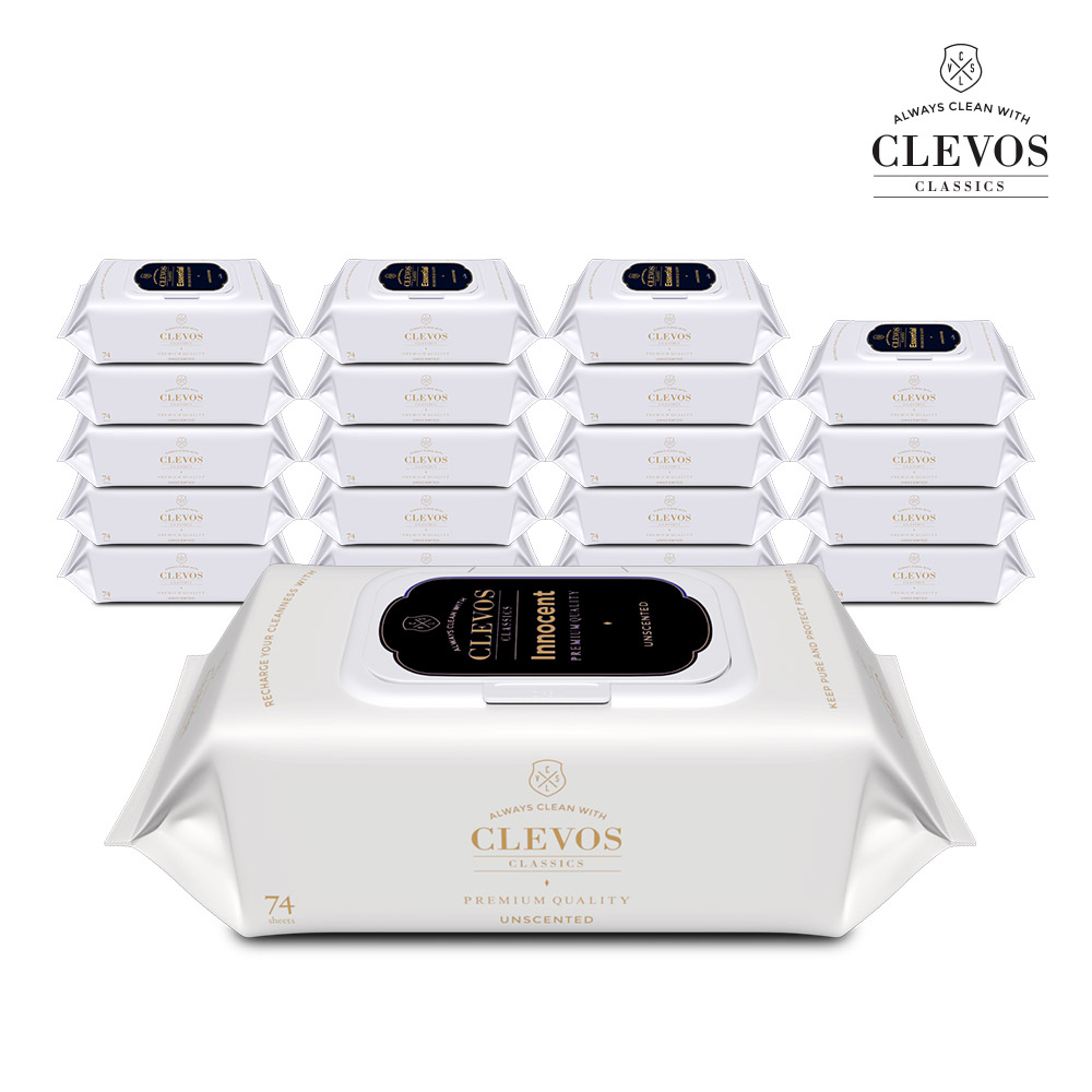 클레보스 도톰한 유아 신생아 아기 물티슈 이노센트 캡형 70매 20팩