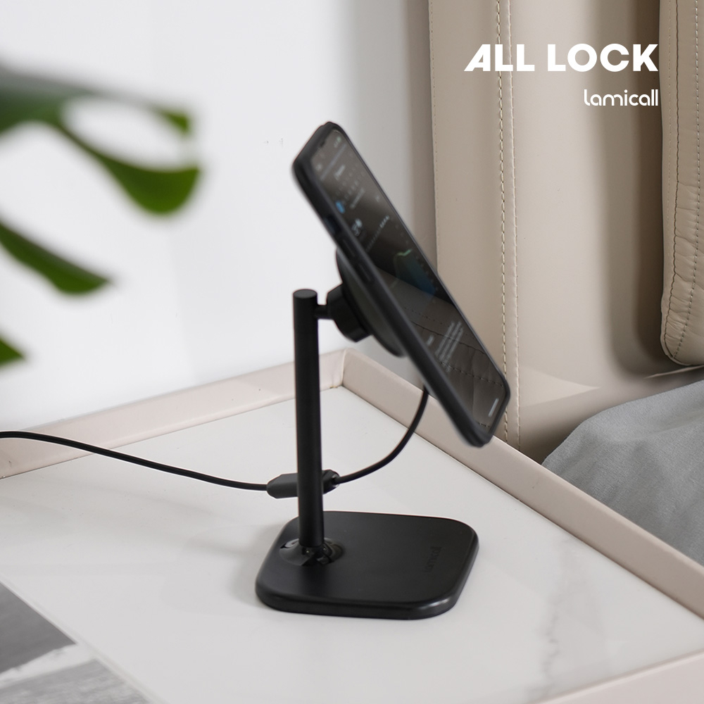 라미콜 올락 탁상 데스크탑 스탠드 맥세이프 케이스부착형 휴대폰 15W 무선 충전 거치대 - 상세 이미지 3
