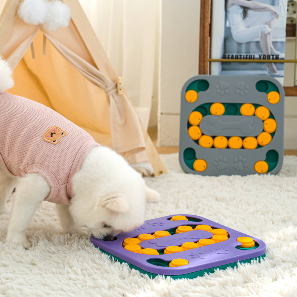 퍼플펫 강아지 노즈워크 장난감 분리불안 고양이 간식 놀이 훈련 지능개발 회전노즈 2단