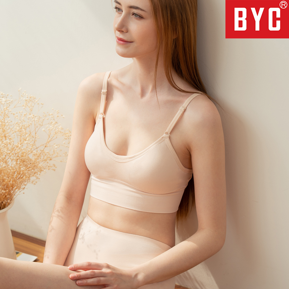 BYC 심리스브라 노와이어 스포츠 브라 모달 끈 브라탑 빅사이즈 - 상세 이미지 3