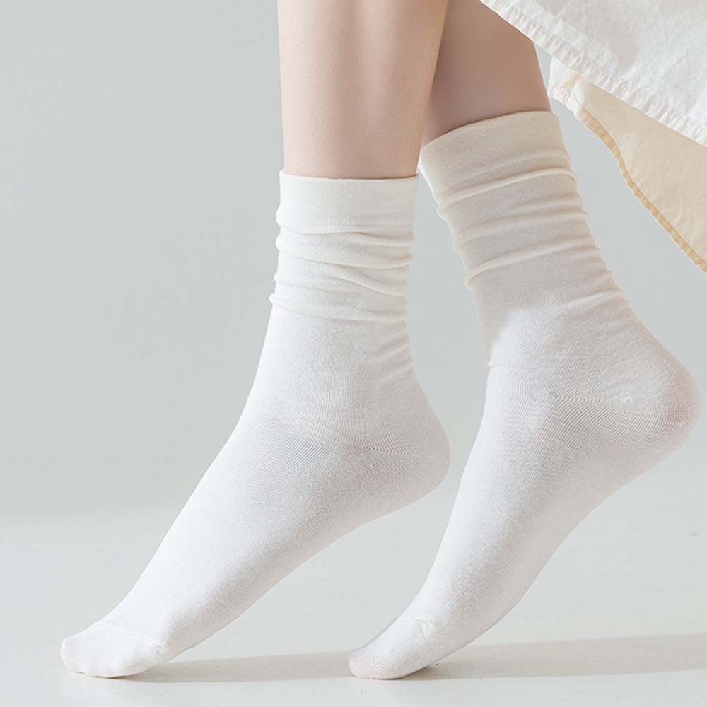 에멜강스 무압박 파스텔 면 양말 장목 무봉제 임산부 산모 돌돌이 무지 긴 검정 흰 양말 상세 이미지 3