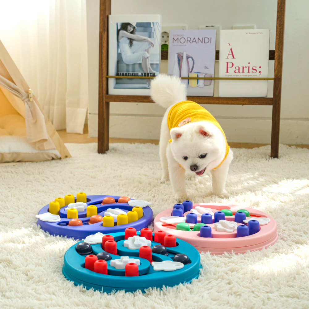 퍼플펫 강아지 노즈워크 장난감 분리불안 고양이 간식 놀이 훈련 지능개발 회전노즈 2단