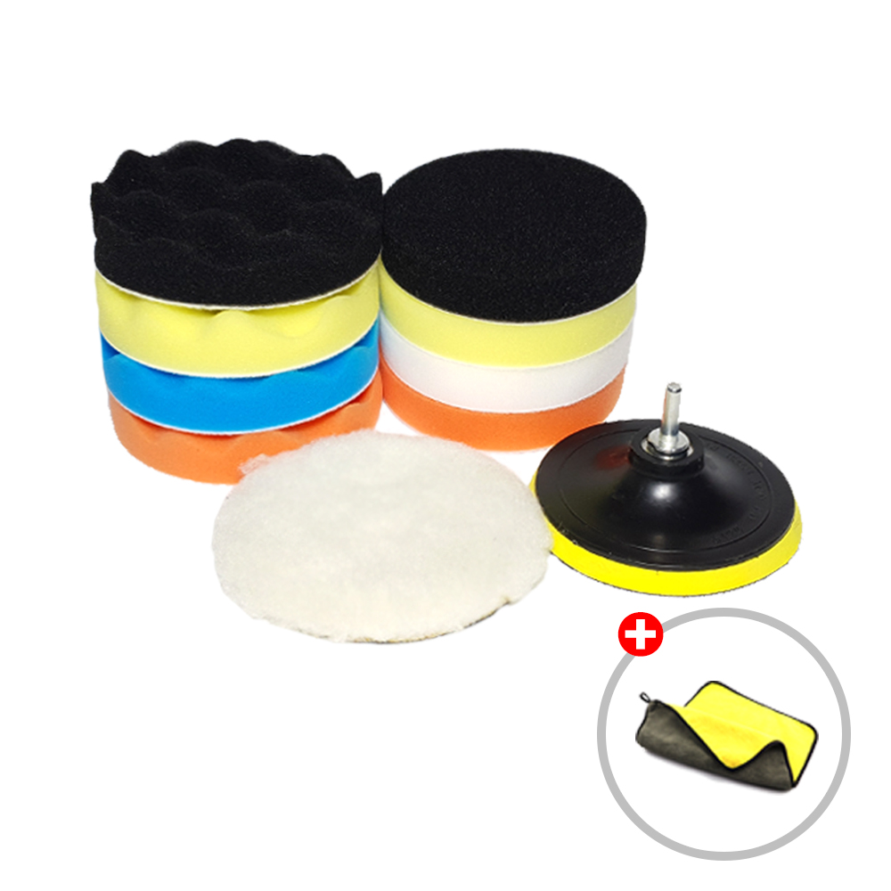 광택패드 전동드릴광택패드 차량용 폴리싱 자동차 세차용품 흠집제거 80mm 12종세트 - 메인 이미지