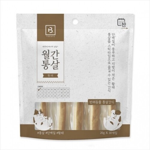브리더랩 월간통살 황태 20gx30개입 고양이 간식 - 메인 이미지