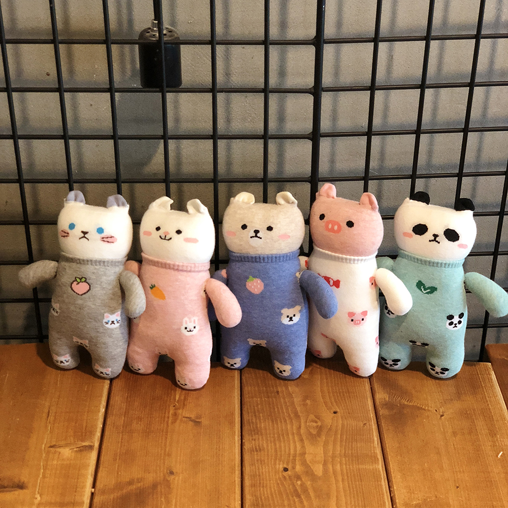 몰랑몰랑 애니멀 양말인형만들기 10인용 애착인형 DIY(실 바늘 양말 방울솜포함) - 상품 이미지