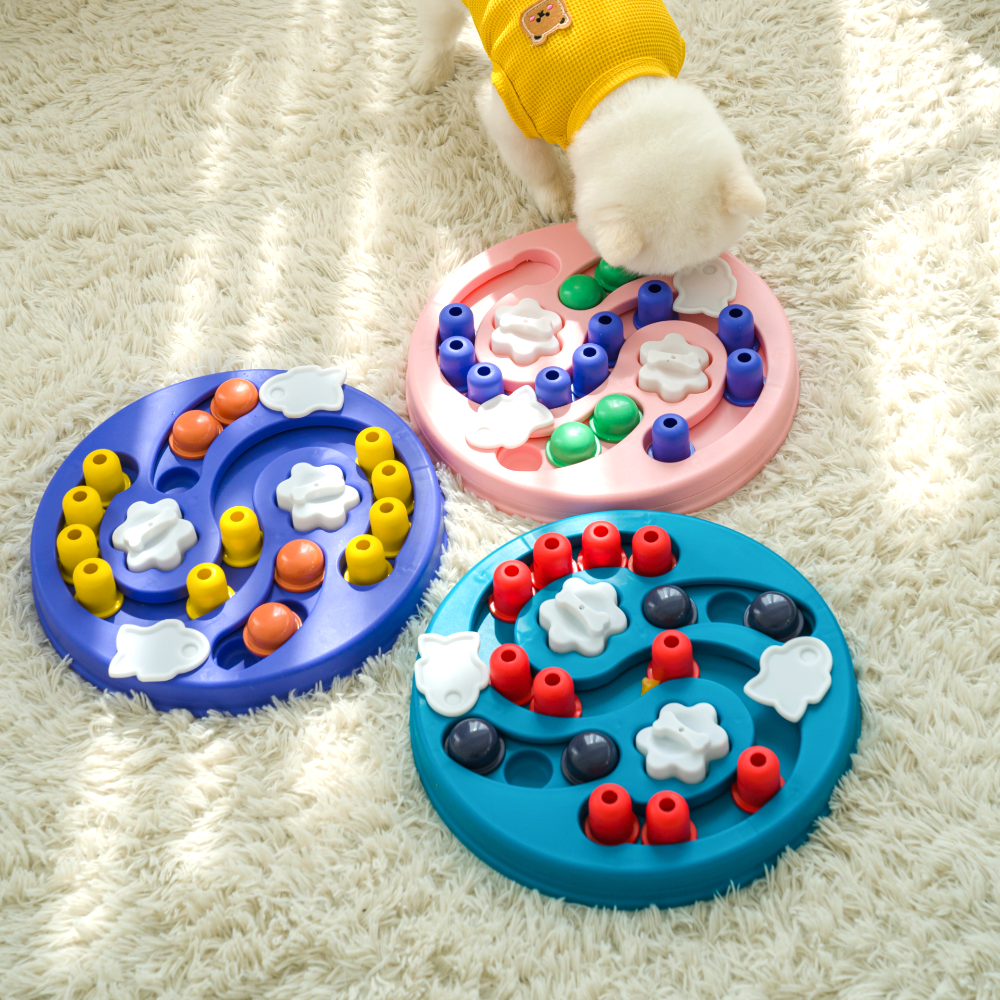 퍼플펫 강아지 노즈워크 장난감 분리불안 고양이 간식 놀이 훈련 지능개발 회전노즈 2단