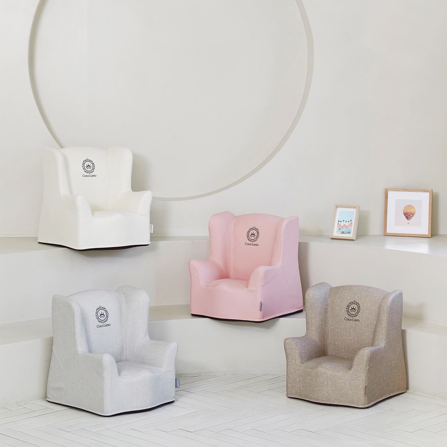 코코 리에또 프린 유아동소파 1인용 친환경소재