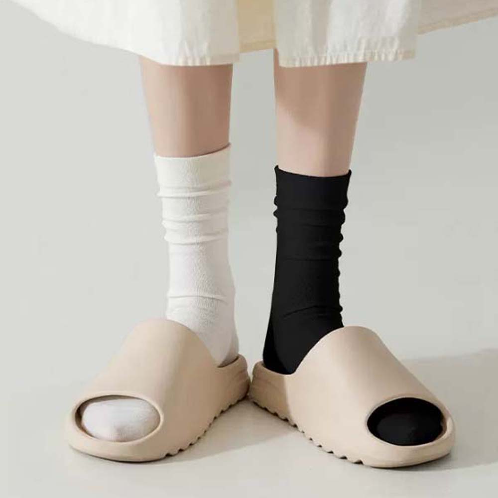 에멜강스 무압박 파스텔 면 양말 장목 무봉제 임산부 산모 돌돌이 무지 긴 검정 흰 양말 대표 이미지