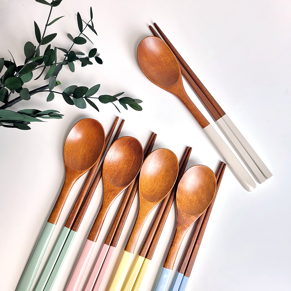 [이름각인] 어린이 수저세트 나무 베베 수저세트 숟가락 젓가락