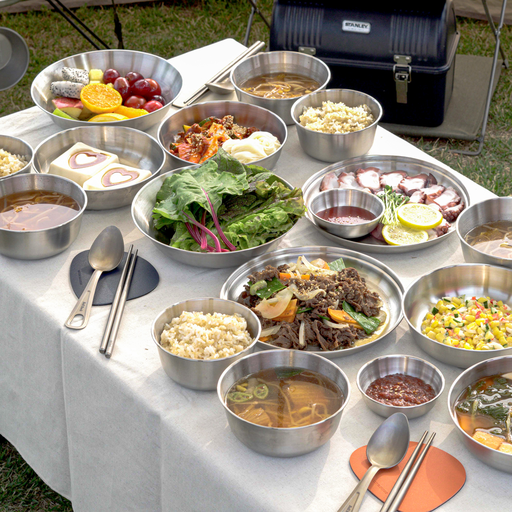 벨락 캠핑 접시 세트 10pcs 스테인레스 식기세트