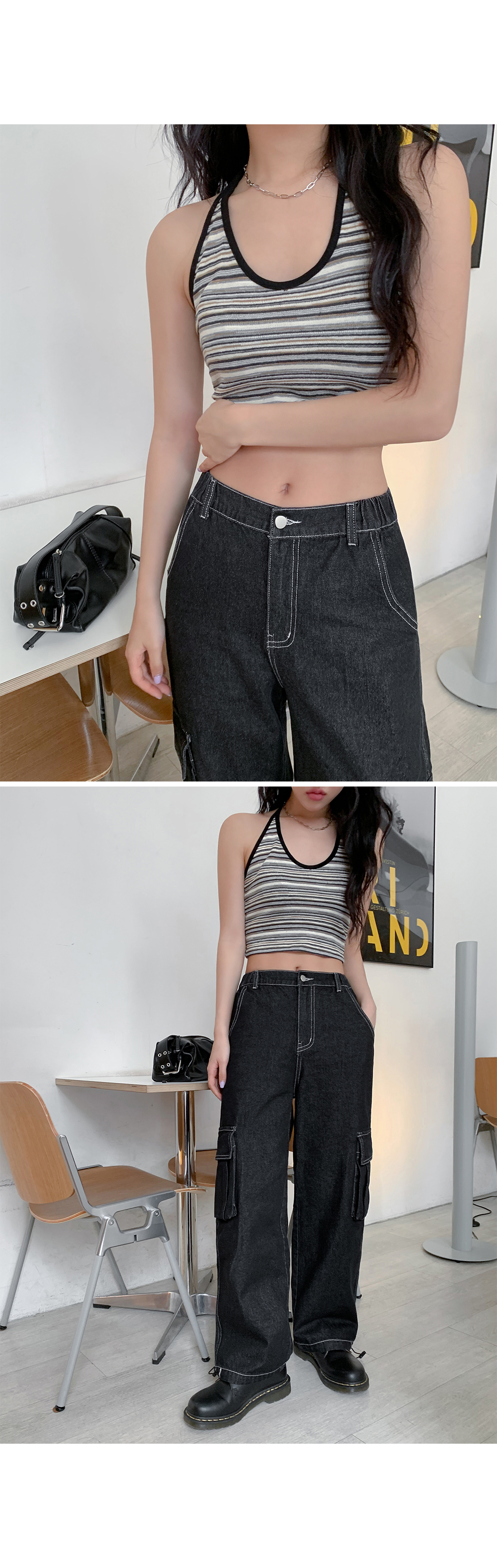 [3천장돌파][MADE] 빅사이즈 S-4XL 미유키 투웨이 스트링 청 밴딩 카고바지 Y2K 룩 상세 이미지 26
