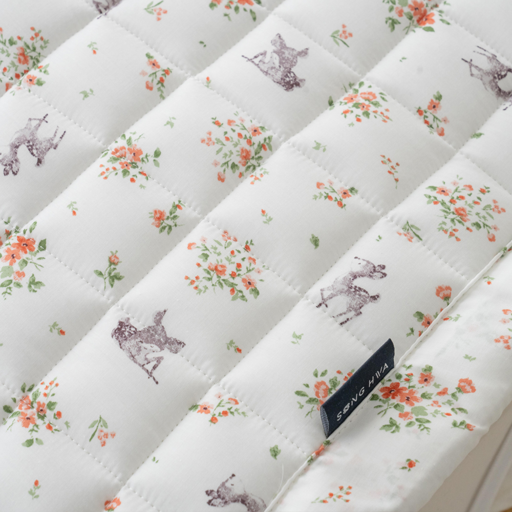 모달패드 부드러운 플라워패턴 송화침장 어린이 슈퍼싱글침대패드