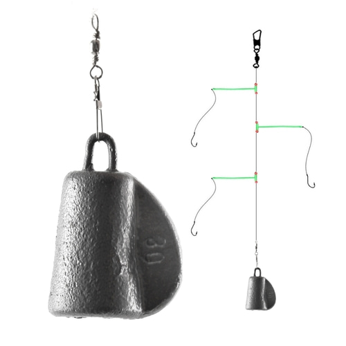 원투채비 묶음추 낚시바늘 원투추 도다리 바다 민물 다용도 세트 추25호-바늘12호