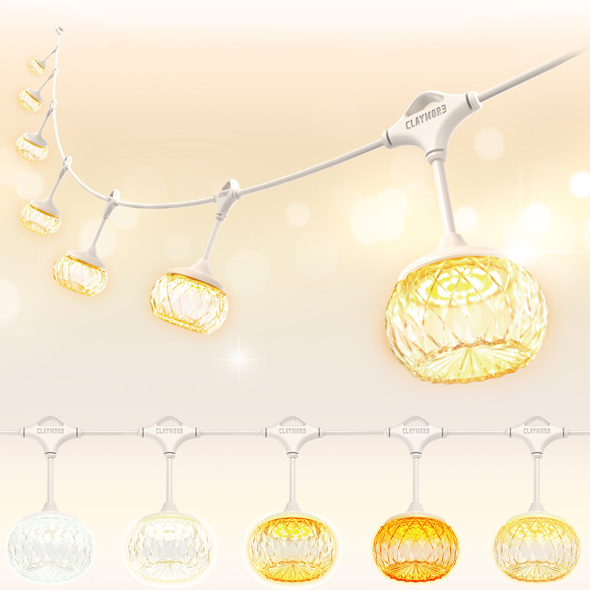 크레모아 이너프7 캠핑 스트링 파티라이트 감성랜턴 오징어등 차박 전구 LED 줄 조명