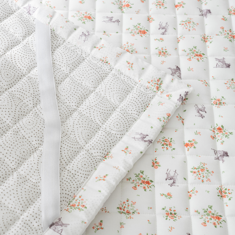 모달패드 부드러운 플라워패턴 송화침장 어린이 슈퍼싱글침대패드