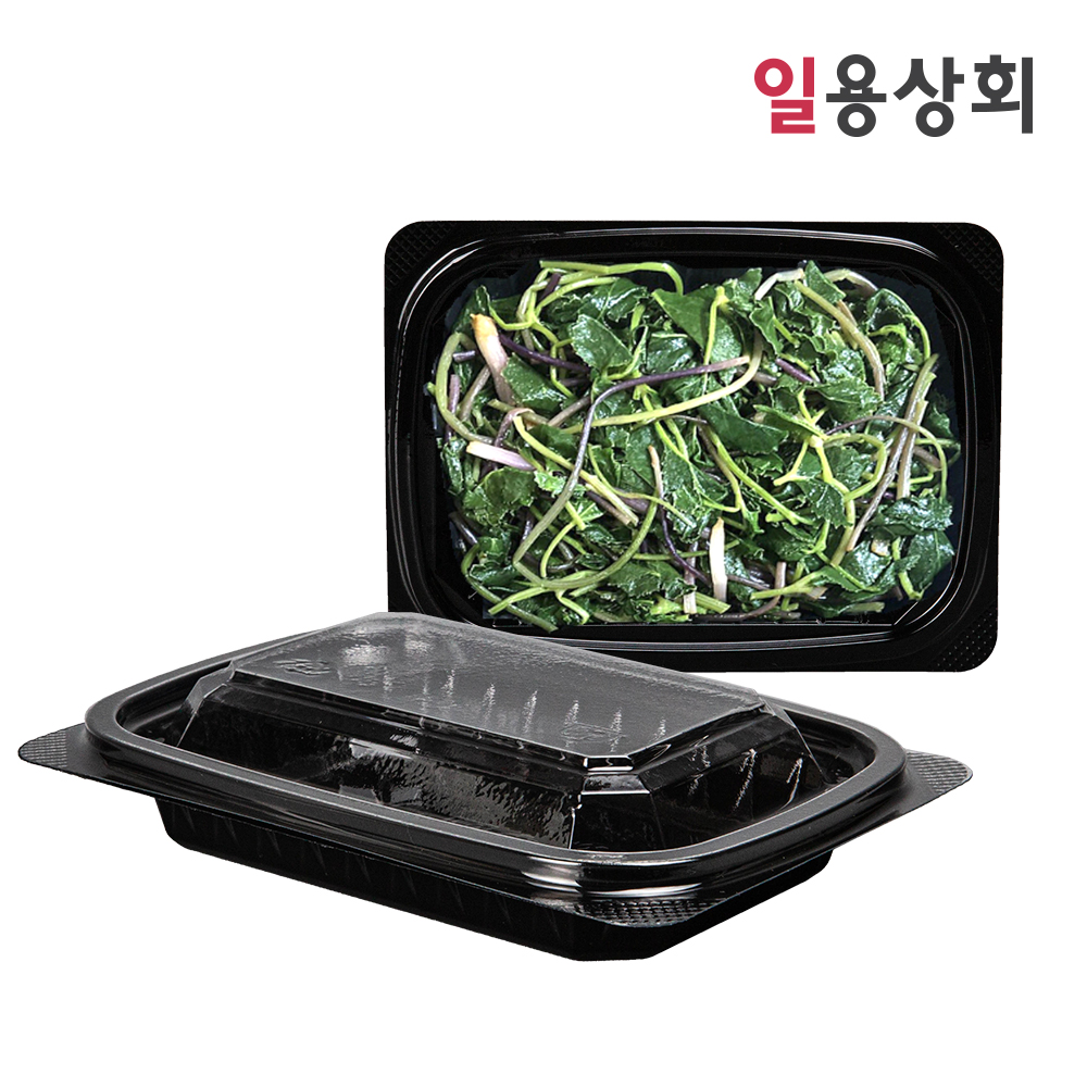 일회용 반찬 샐러드 용기 JH 201 소 160ml 100세트 검정 : 일용상회