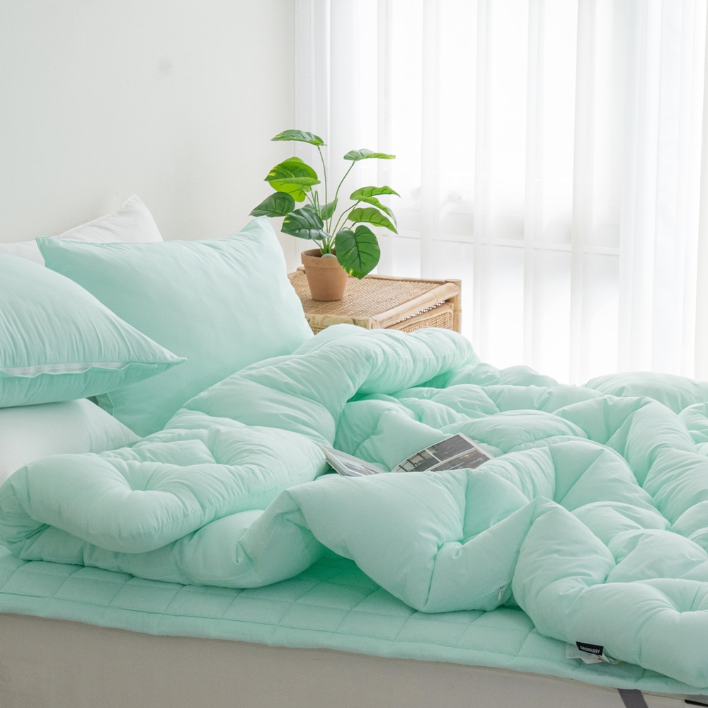 조용한 순면 피그먼트 아사60수 면 알러지케어 옥수수솜 부드러운 사계절 차렵이불 SS