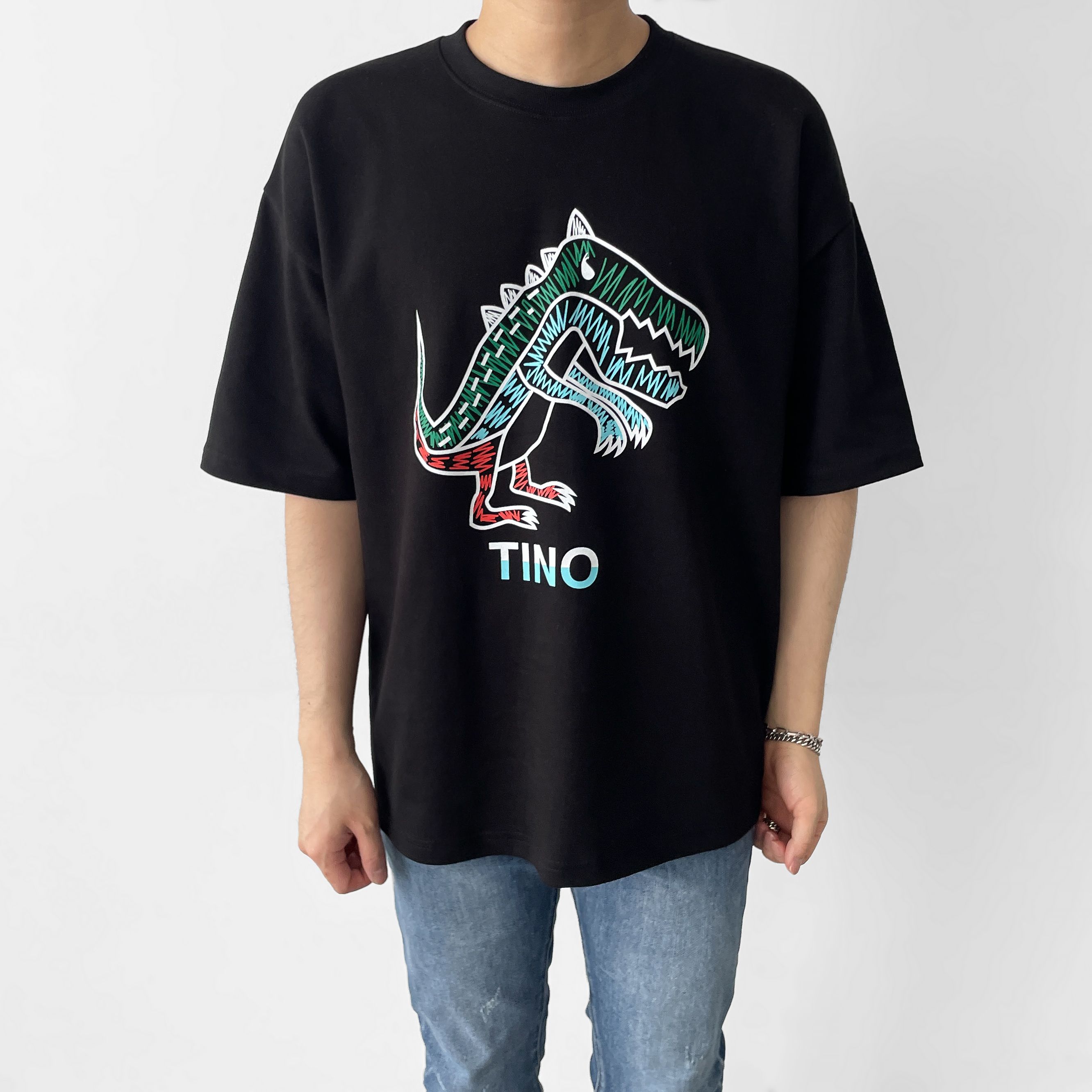 어깨넓어보이는반팔 오버핏 두꺼운반팔티 이미지 4