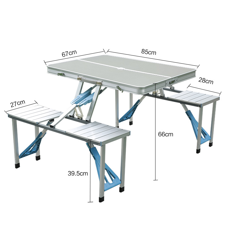 빼다 접이식 야외 휴대 4인용 일체형 캠핑 피크닉 파라솔 테이블 의자세트