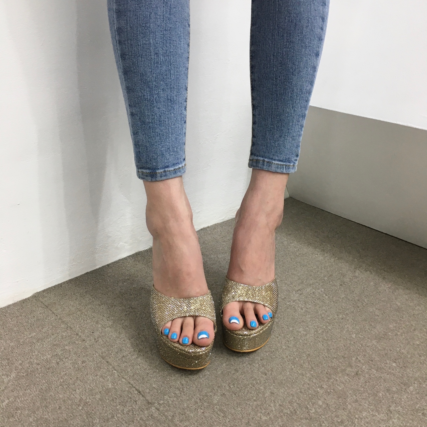 [당일배송/국산수제화] 샤이니 토오픈 가보시 뮬 슬리퍼 샌들힐 13cm 상세 이미지 17