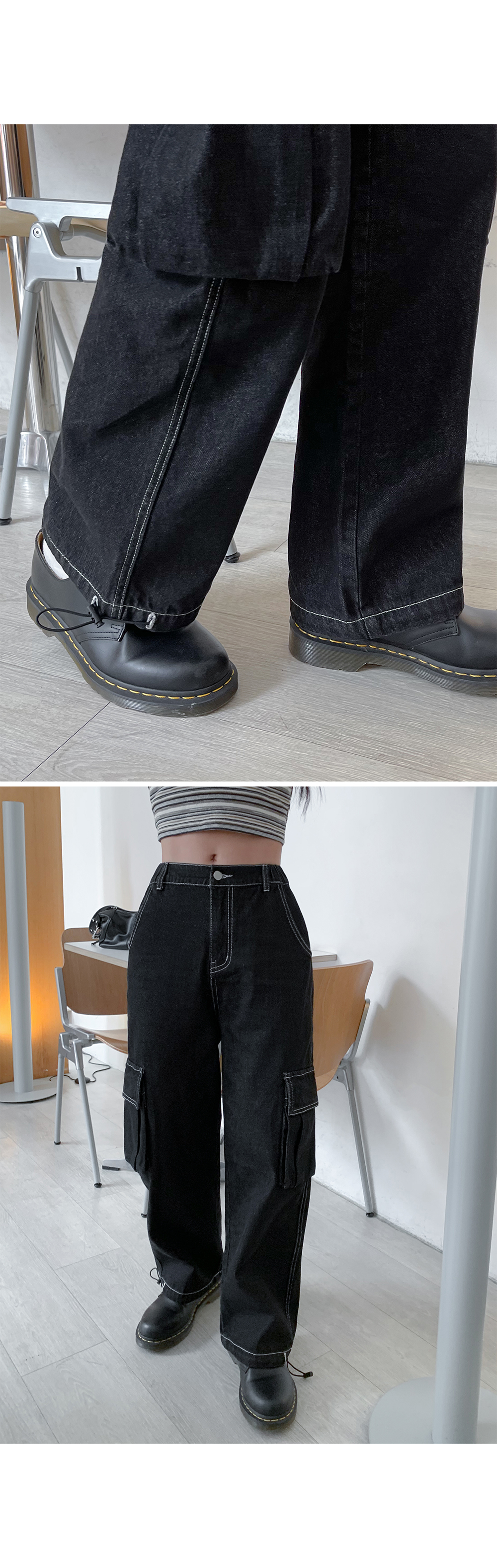 [3천장돌파][MADE] 빅사이즈 S-4XL 미유키 투웨이 스트링 청 밴딩 카고바지 Y2K 룩 상세 이미지 28