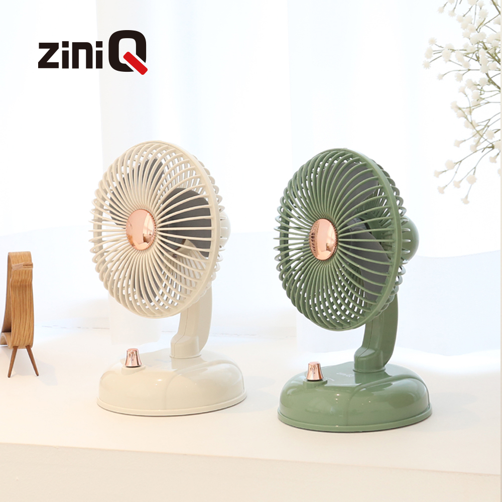 지니큐 책상 탁상용 미니 선풍기 자동 회전형 감성바람 사무실 엔틱 미니무선 BLTC모터 캠핑 캠핑용 FN-800M