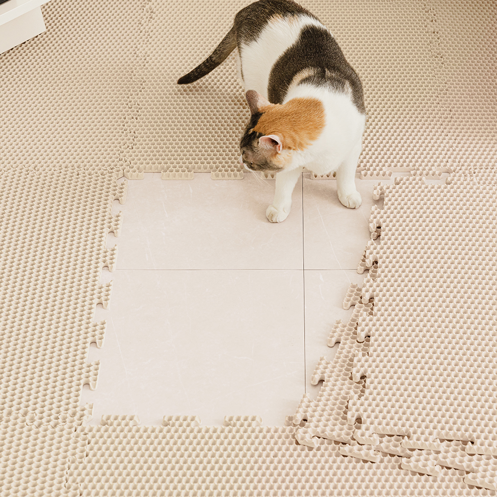 에코폼 고양이 모래매트 사막화방지 화장실 캣 벌집 발판 룰루 매트 60x60x1.2cm