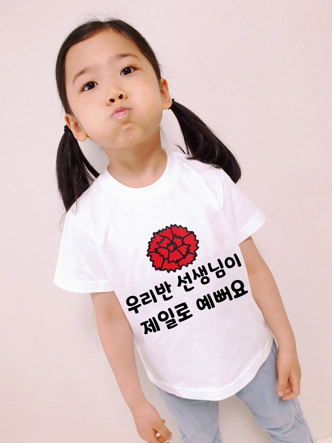 일회용의류스티커 스승의날 티셔츠스티커 어린이집 유치원 카네이션 제가 잘크고 있는건 선생님 이미지 8