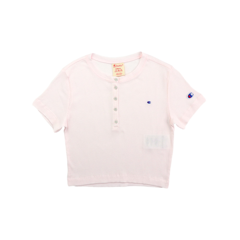 챔피온 여성 반팔 크롭 골지 티셔츠 115156 PS149 - 메인 이미지