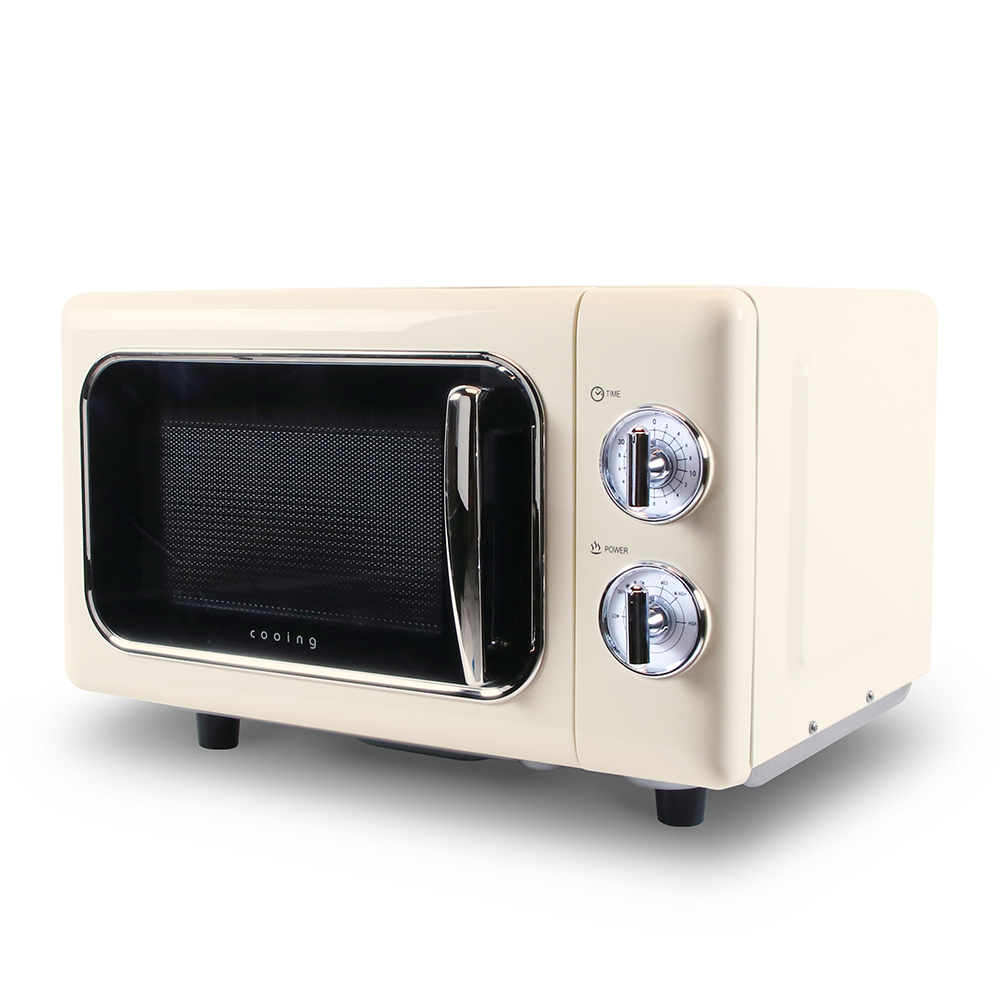 쿠잉 레트로 플랫전자렌지 MC-R20FL 무회전 전자랜지 미니 소형 블루