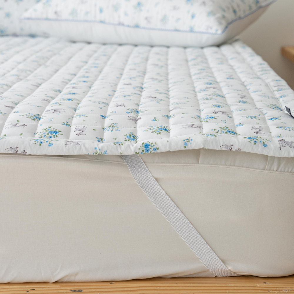 모달패드 부드러운 플라워패턴 송화침장 어린이 슈퍼싱글침대패드