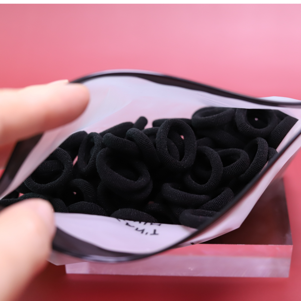 굵은 머리끈 고무밴드 (100ea) 머리묶기 헤어끈 예쁜컬러 고무줄 이미지 6