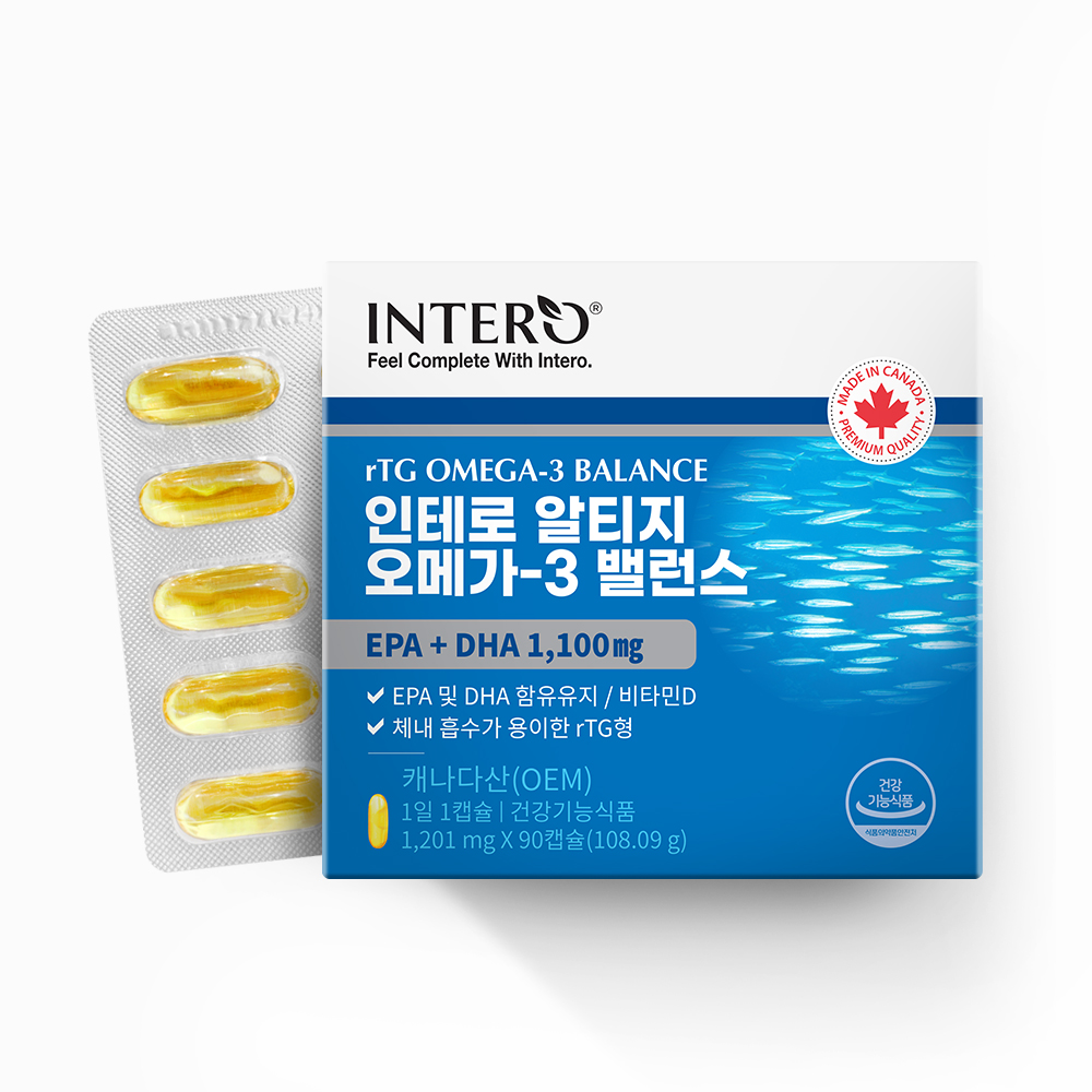 1+1 인테로 알티지 오메가3 RTG 엔초비 캐나다 대용량 EPA DHA 총 2박스 총 6개월 180캡슐 - 상세 이미지 3