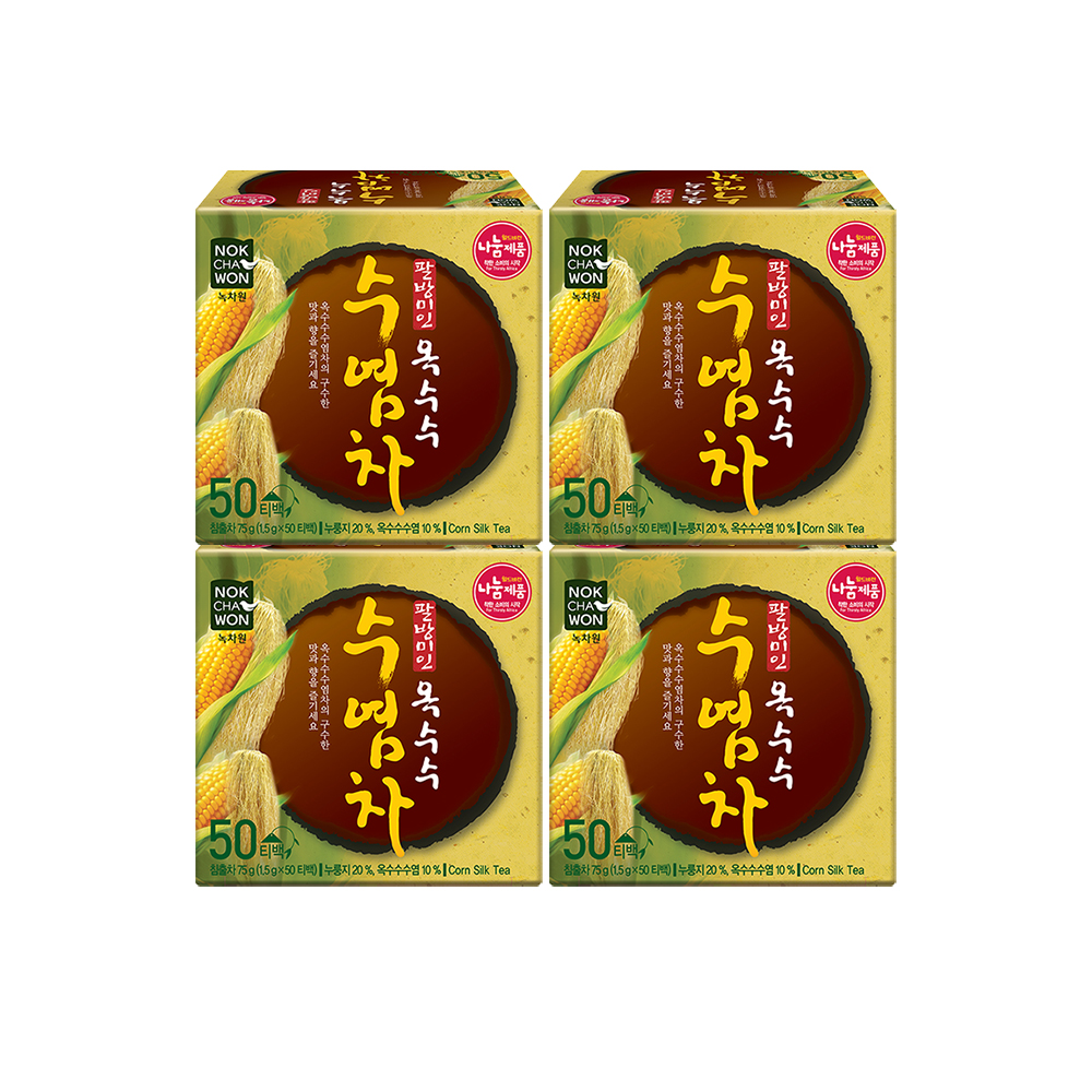 [녹차원] 옥수수수염차 200티백(50Tx4) 더부드러운 옥수수차 브이라인티 - 상품 이미지