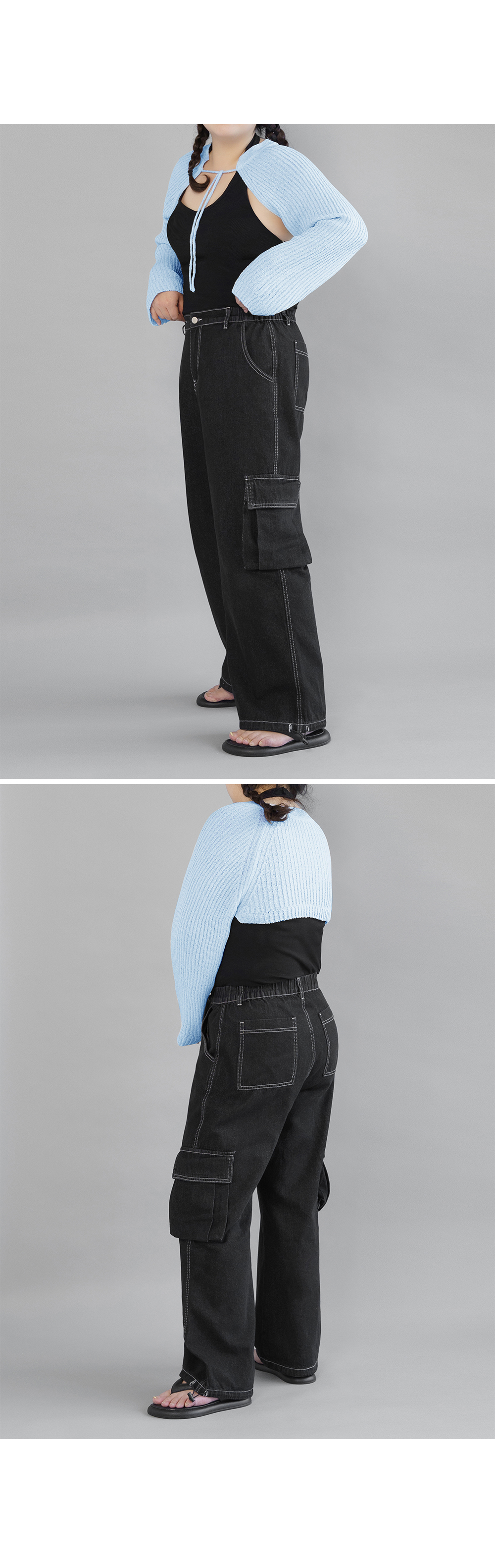 [3천장돌파][MADE] 빅사이즈 S-4XL 미유키 투웨이 스트링 청 밴딩 카고바지 Y2K 룩 상세 이미지 36