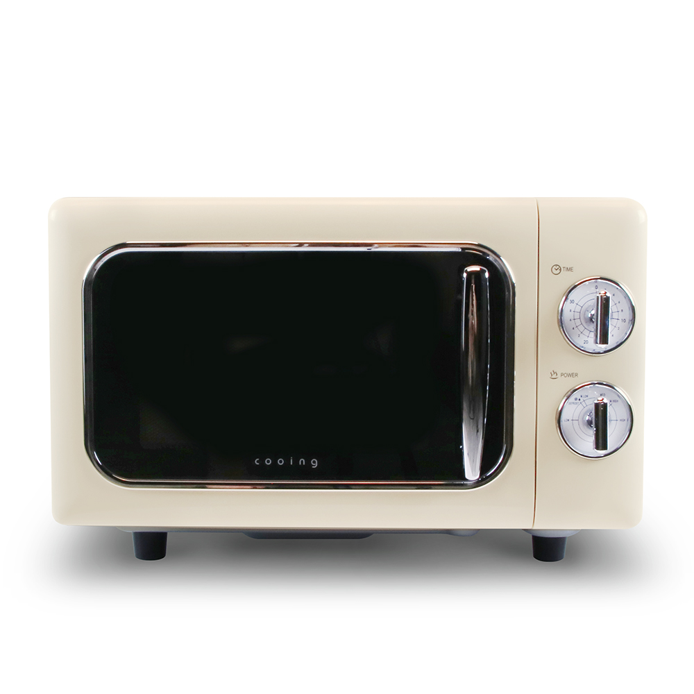 쿠잉 레트로 플랫전자렌지 MC-R20FL 무회전 전자랜지 미니 소형 블루