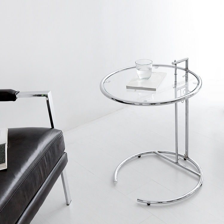심플리 투명 높이조절 사이드테이블 원형 0518.3947