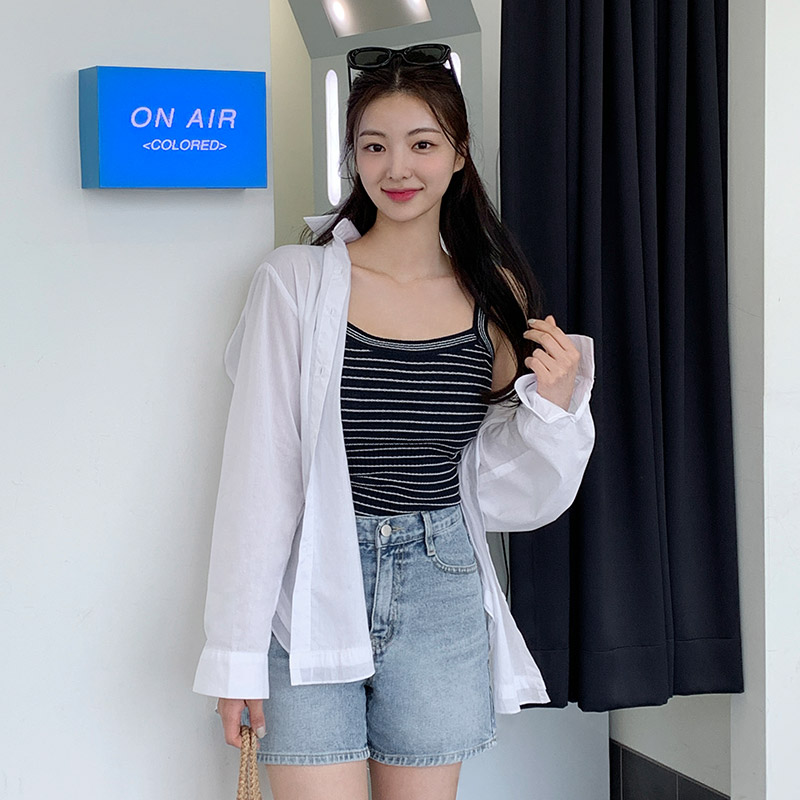 [투데이Pick]  달리 밑단 프릴 루즈핏 긴팔 셔츠 bs7583 이미지 4