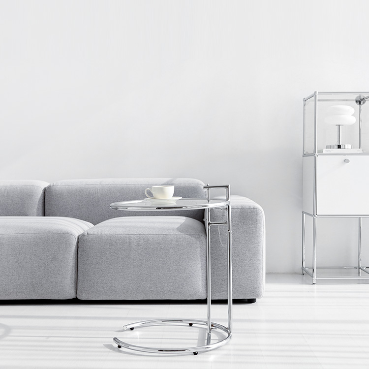 심플리 투명 높이조절 사이드테이블 원형 0518.3947