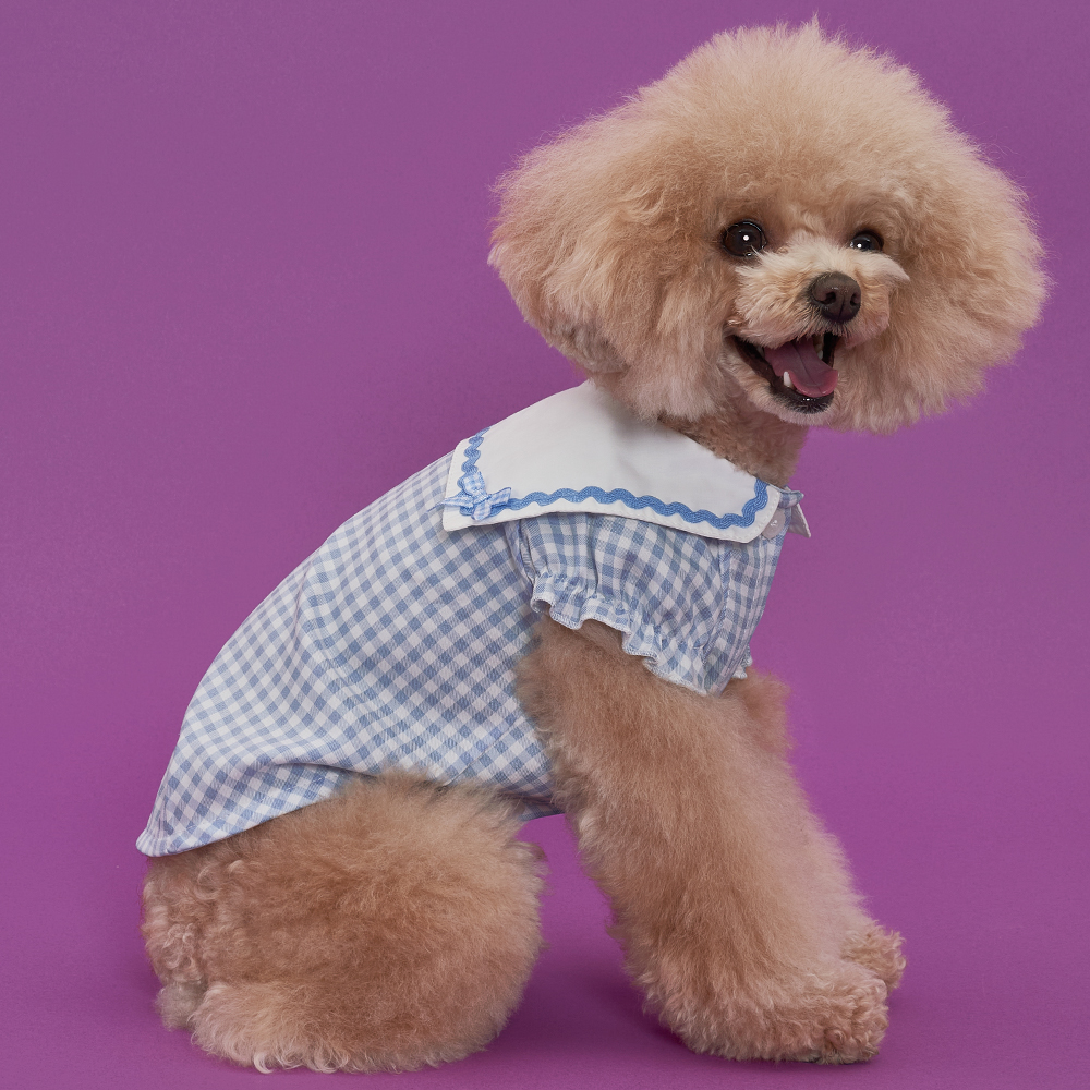 강아지옷 네츄럴코튼조끼 애견티셔츠 실내복의류 이미지 3