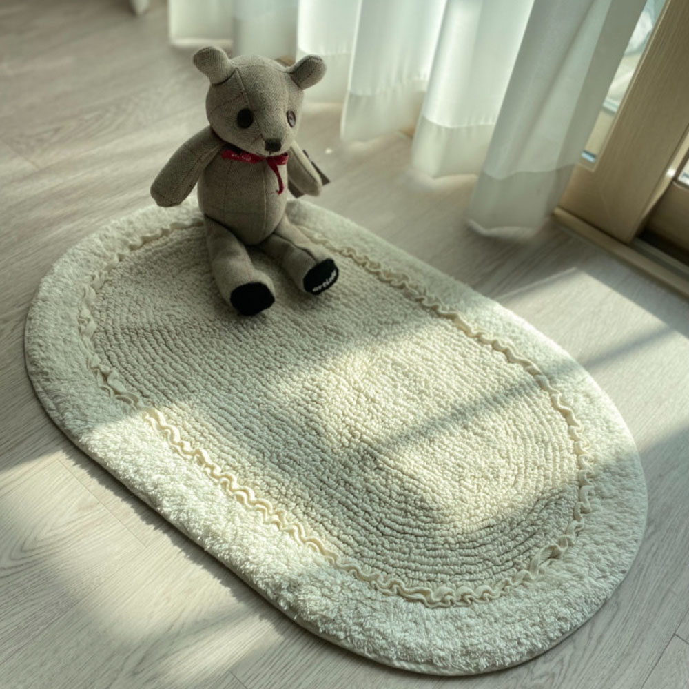 순면 발매트 타원 레이스 화장실 욕실 발매트