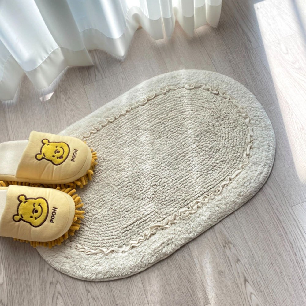 순면 발매트 타원 레이스 화장실 욕실 발매트