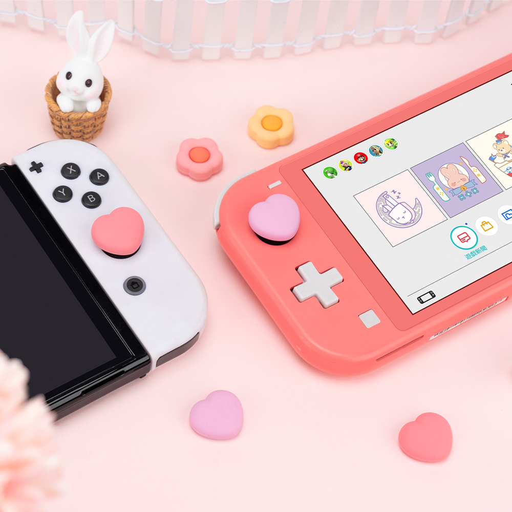 닌텐도 스위치 조이콘 스틱커버 키 캡 긱쉐어 하트플라워